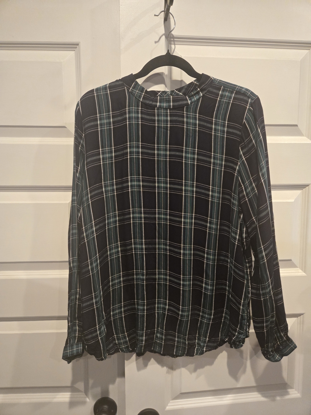 LOFT Navy & Green Plaid Shirt